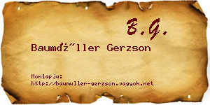 Baumüller Gerzson névjegykártya